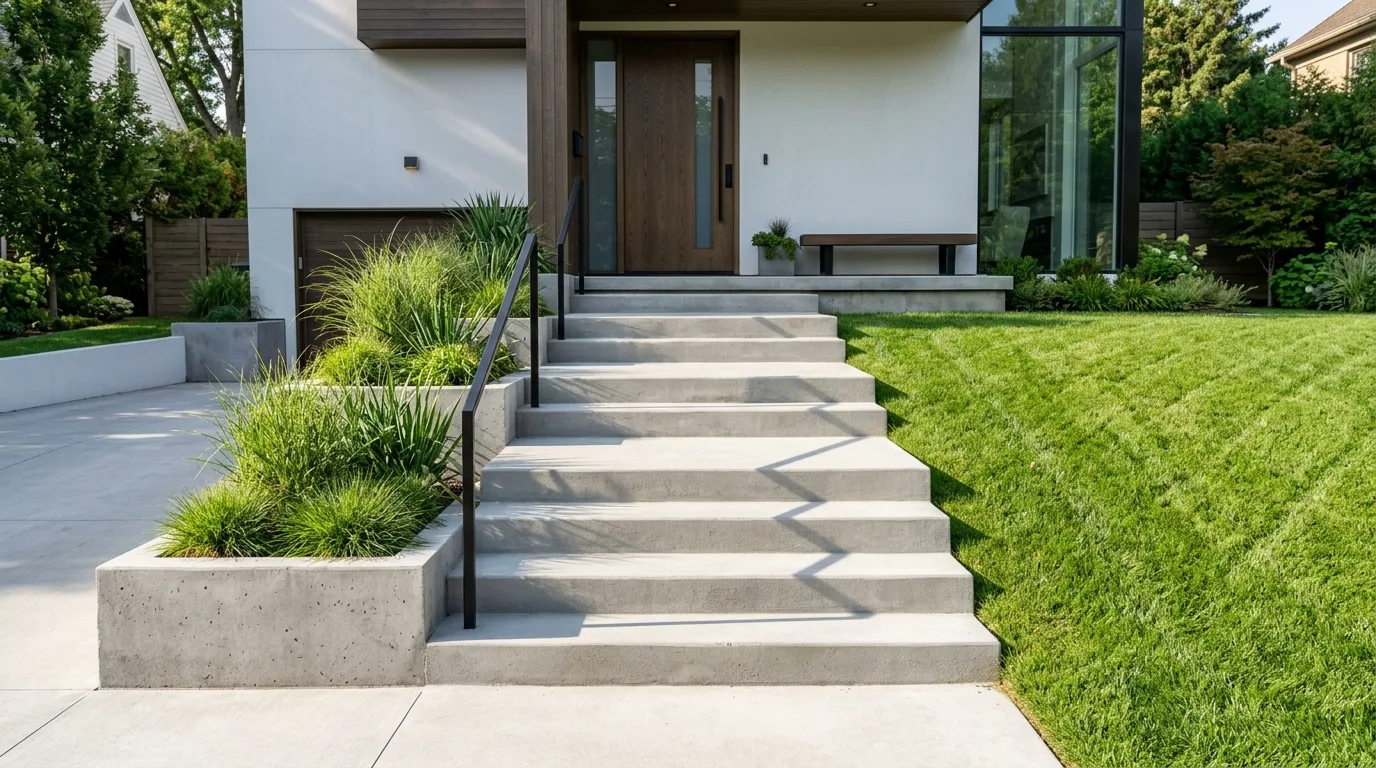 Smooth Minimalist Concrete Steps